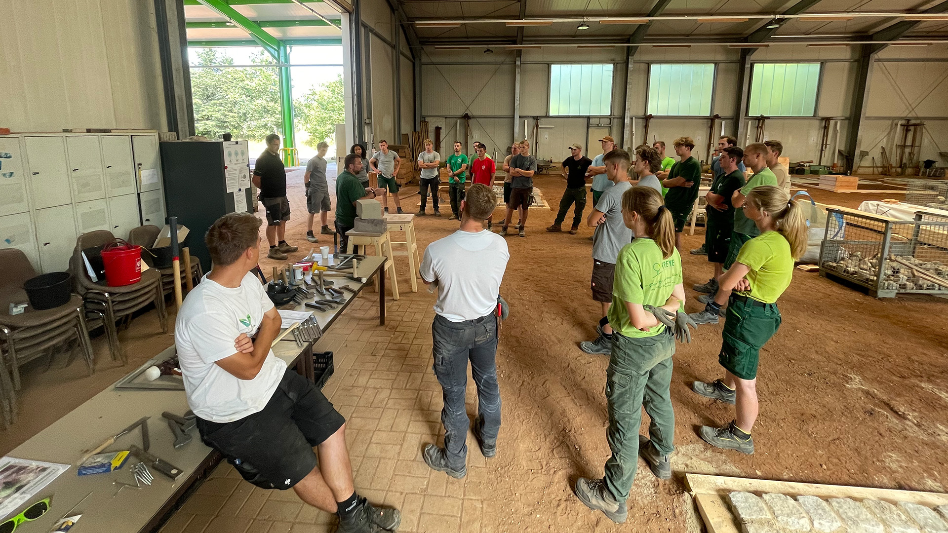 Training Landschaftsgärtner-Cup Lagebesprechnung am Morgen